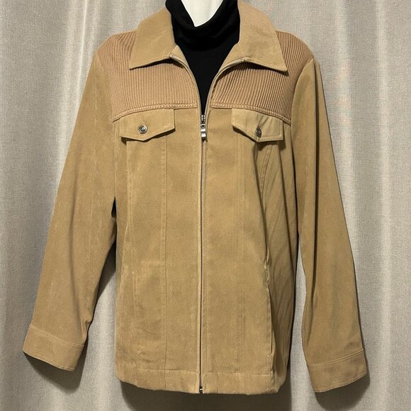 Alia Brushed Cotton Zip Front Jacket - Size 14 - Picture 1 of 10